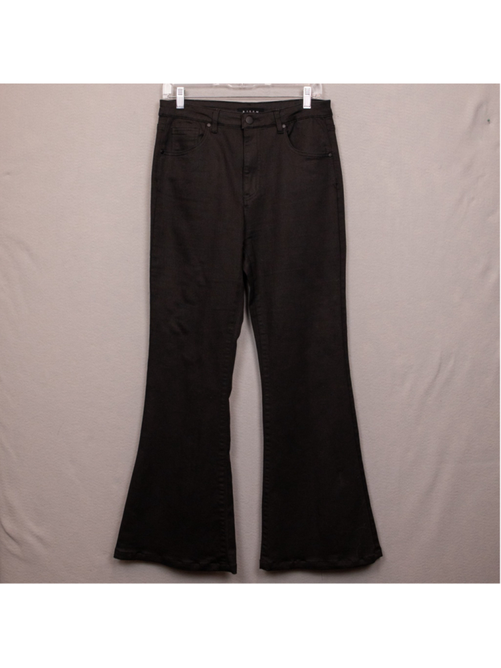 Risen black hi rise flare denim jeans-30